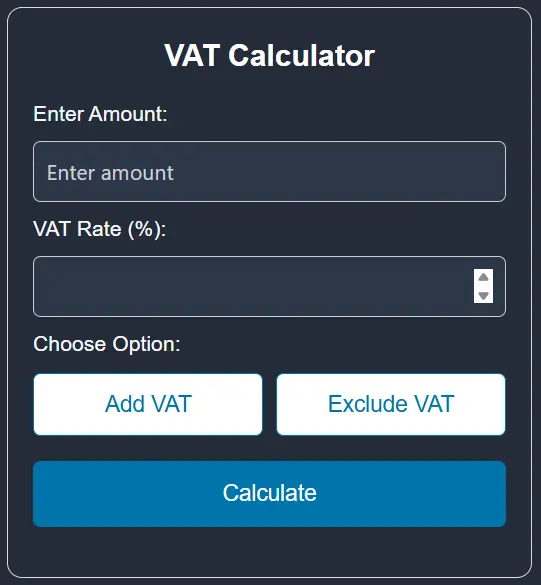 Vat Calculator 1 VAT Calculator